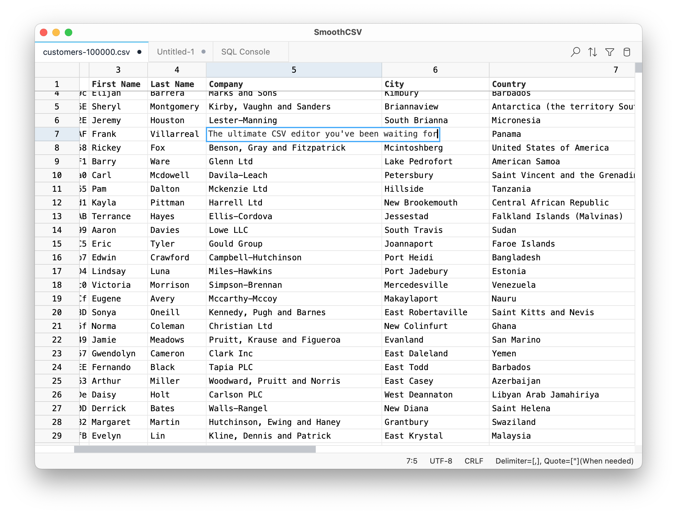 smoothcsv3 screenshot 1