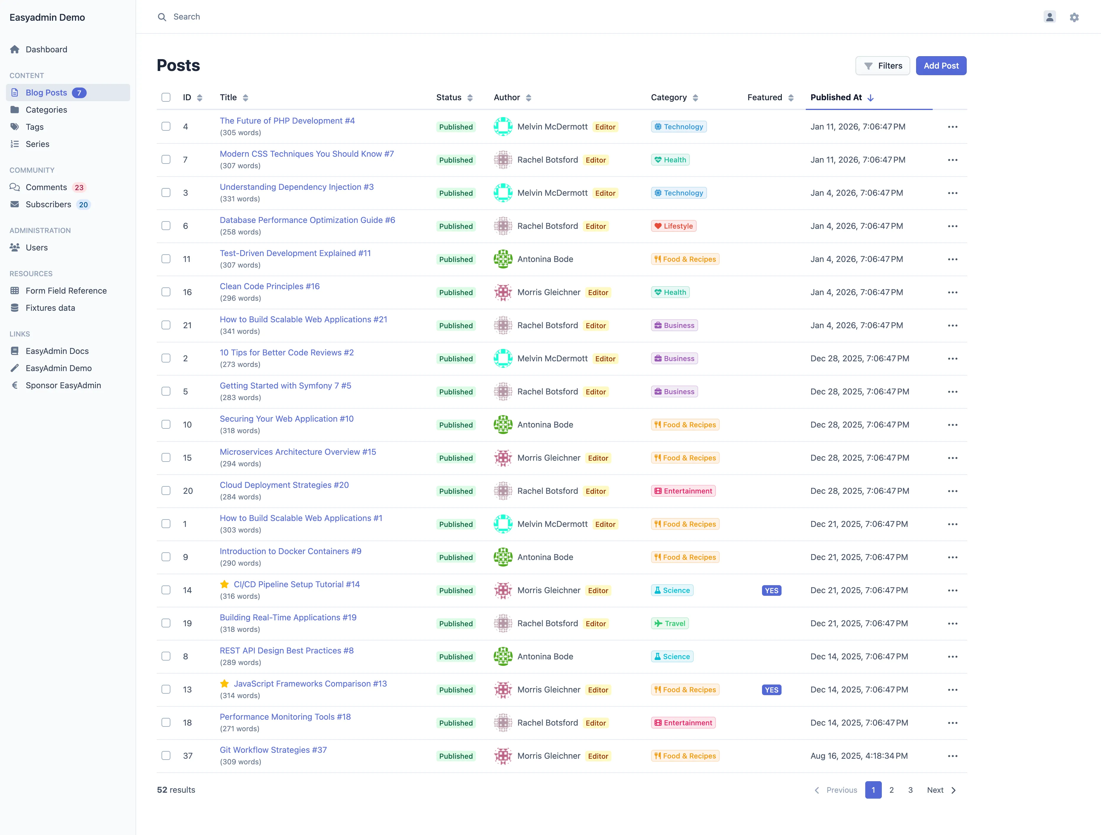 EasyAdminBundle screenshot 1