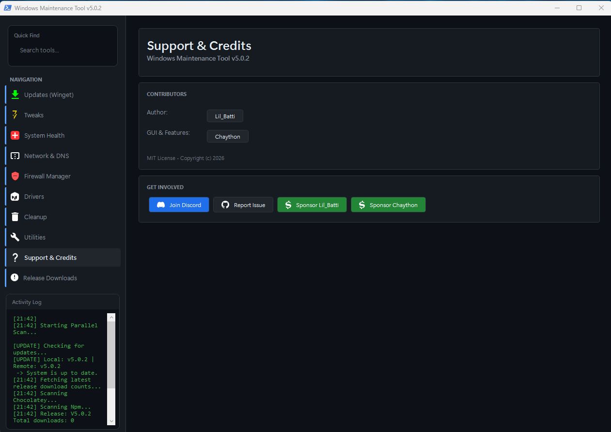 Windows-Maintenance-Tool screenshot 1