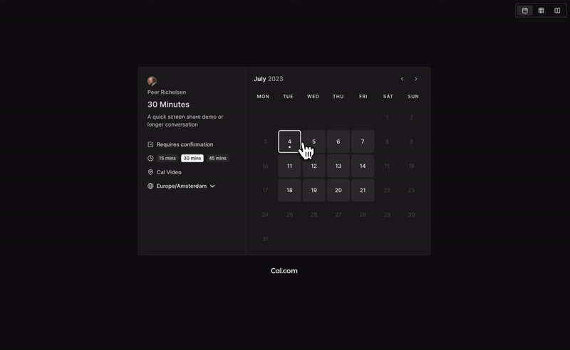 cal.com screenshot 2