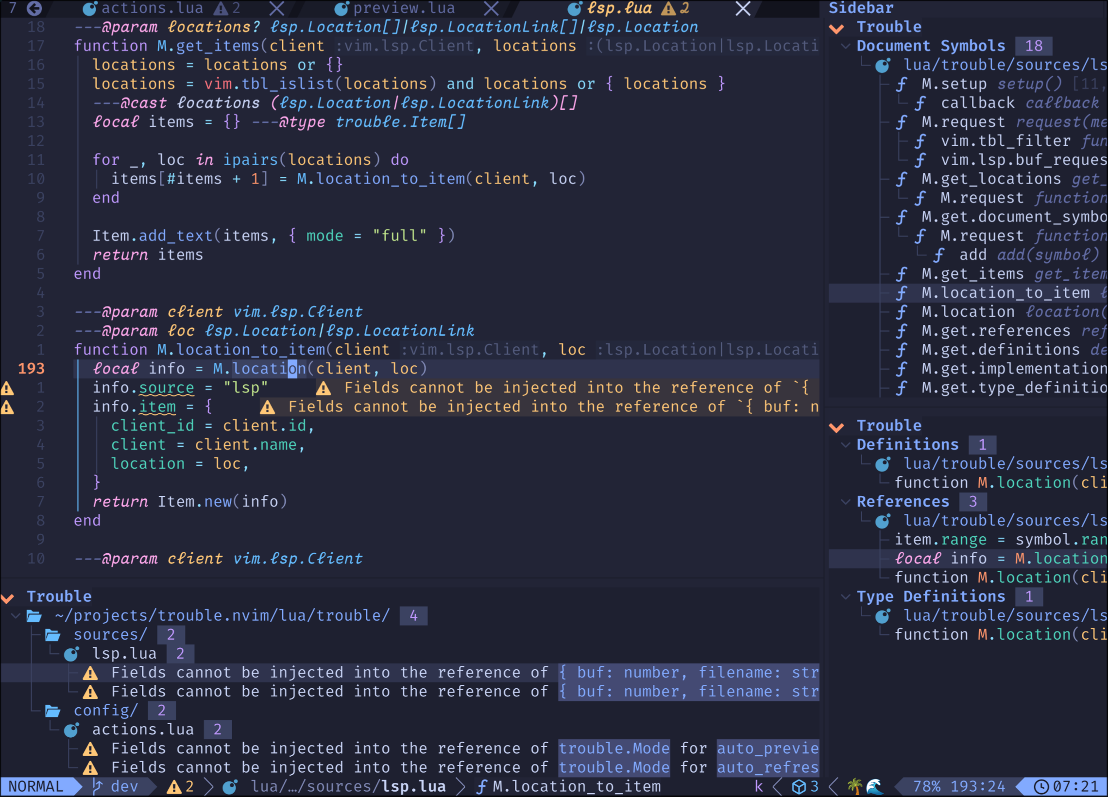 trouble.nvim screenshot 1