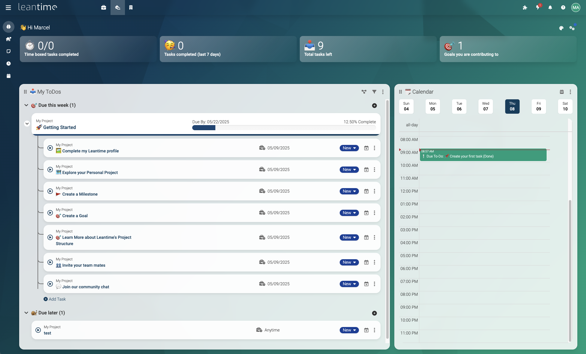 leantime screenshot 1