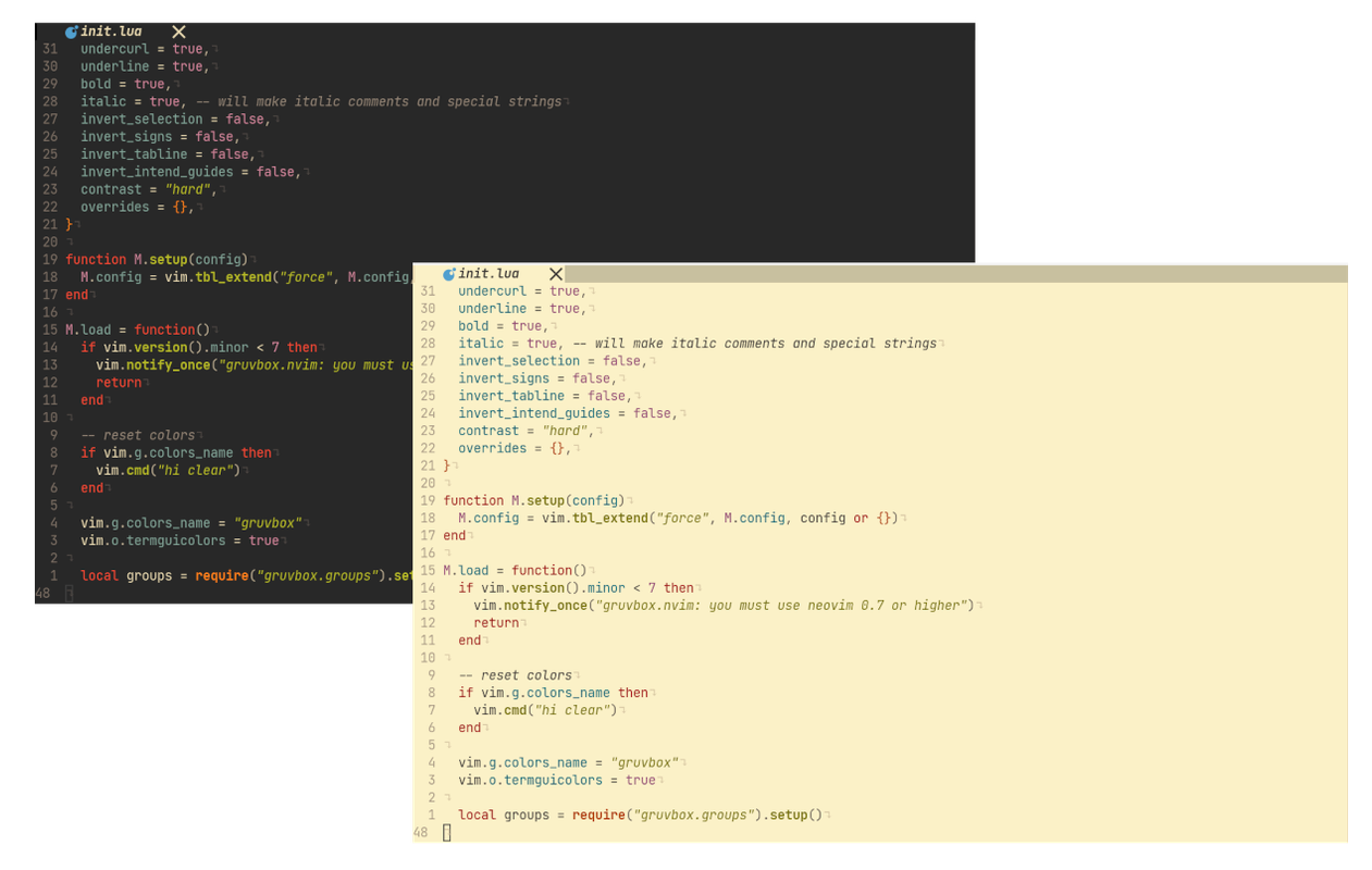 gruvbox.nvim screenshot 1