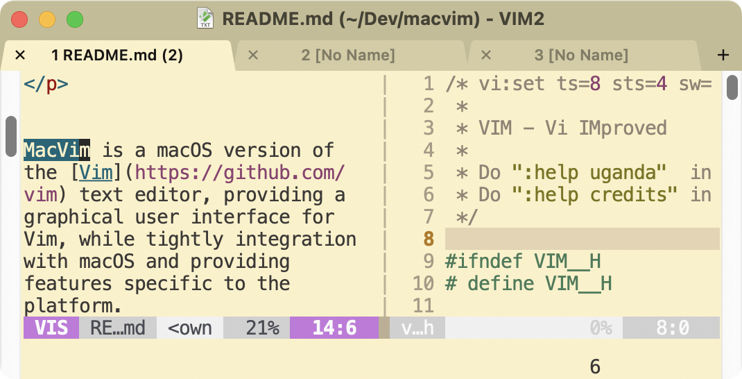 macvim screenshot 1