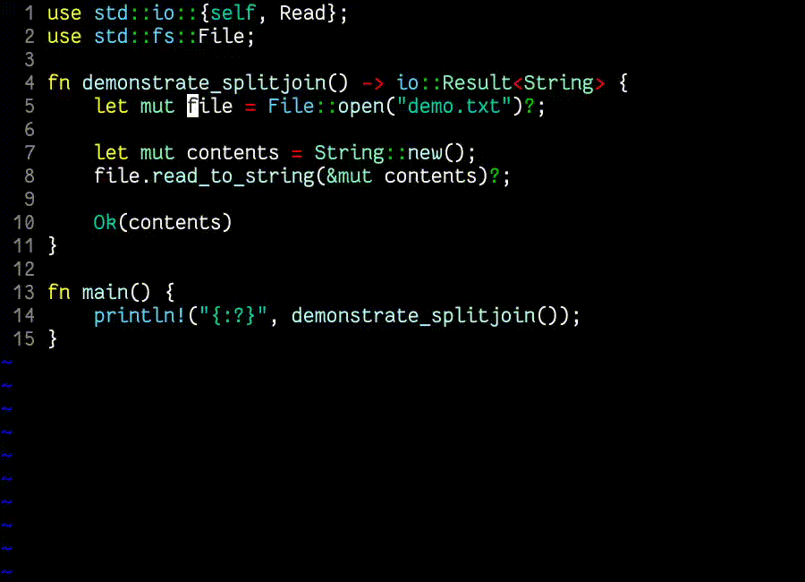 splitjoin.vim screenshot 1