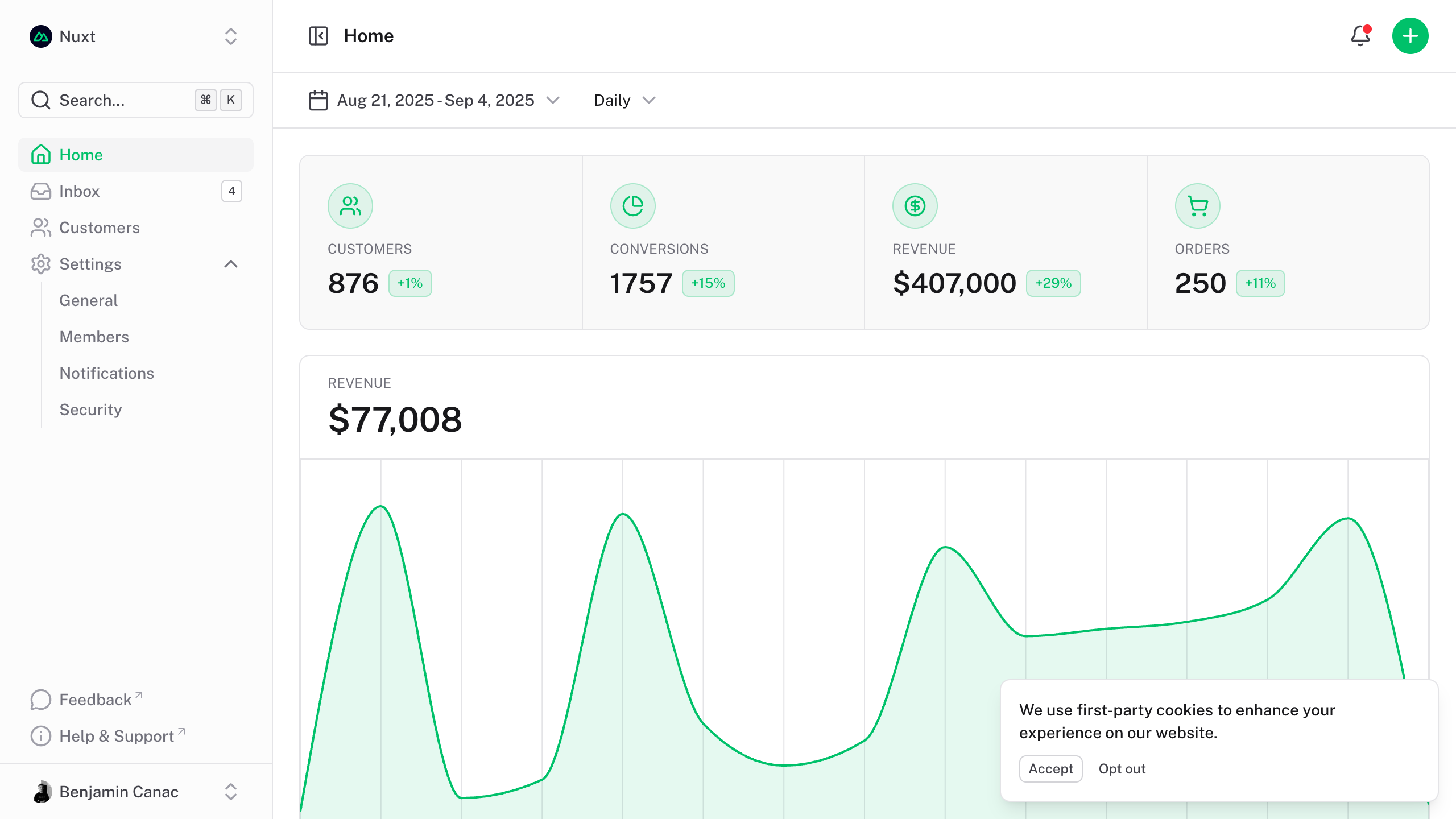 dashboard screenshot 1