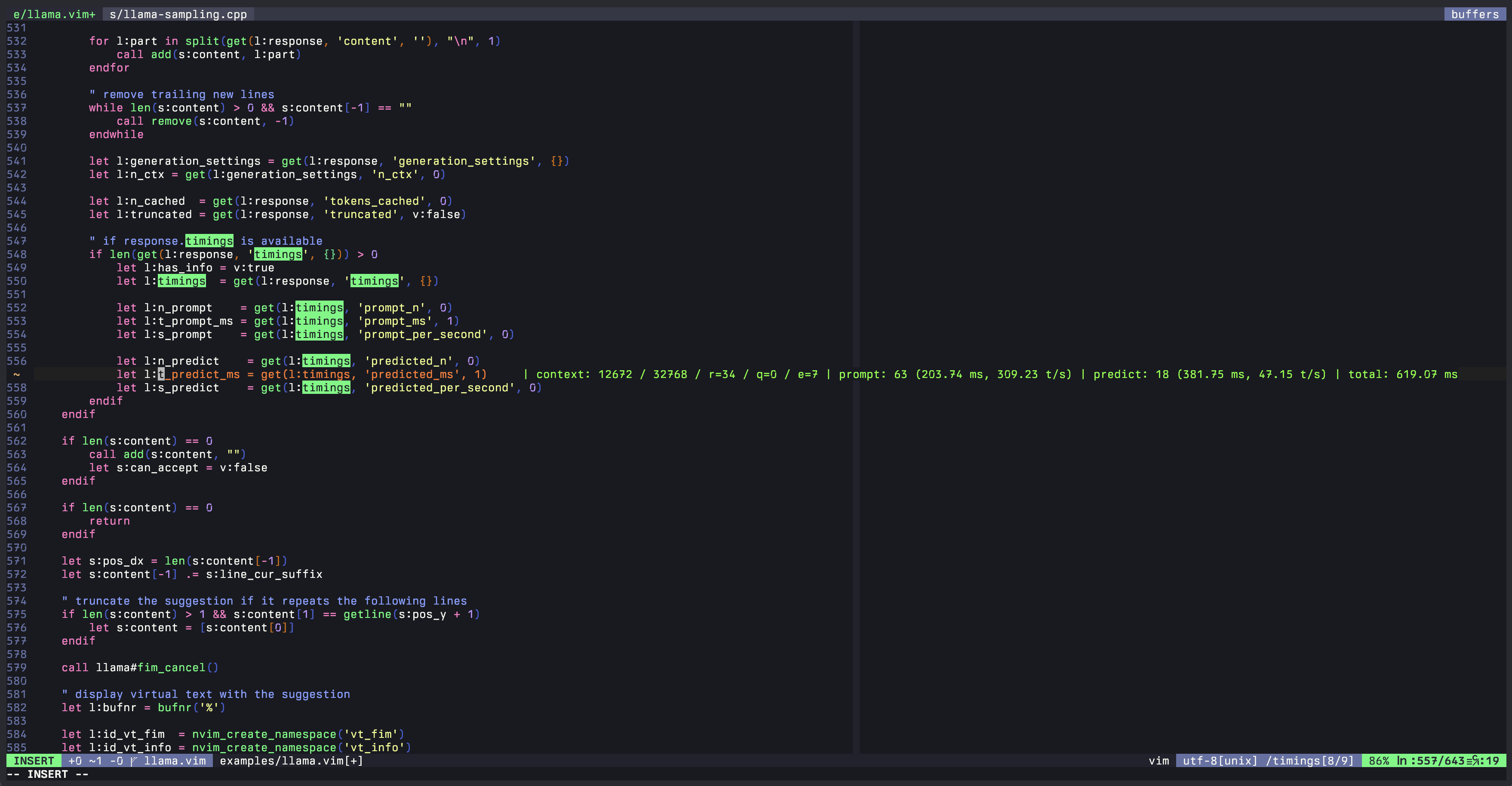llama.vim screenshot 3