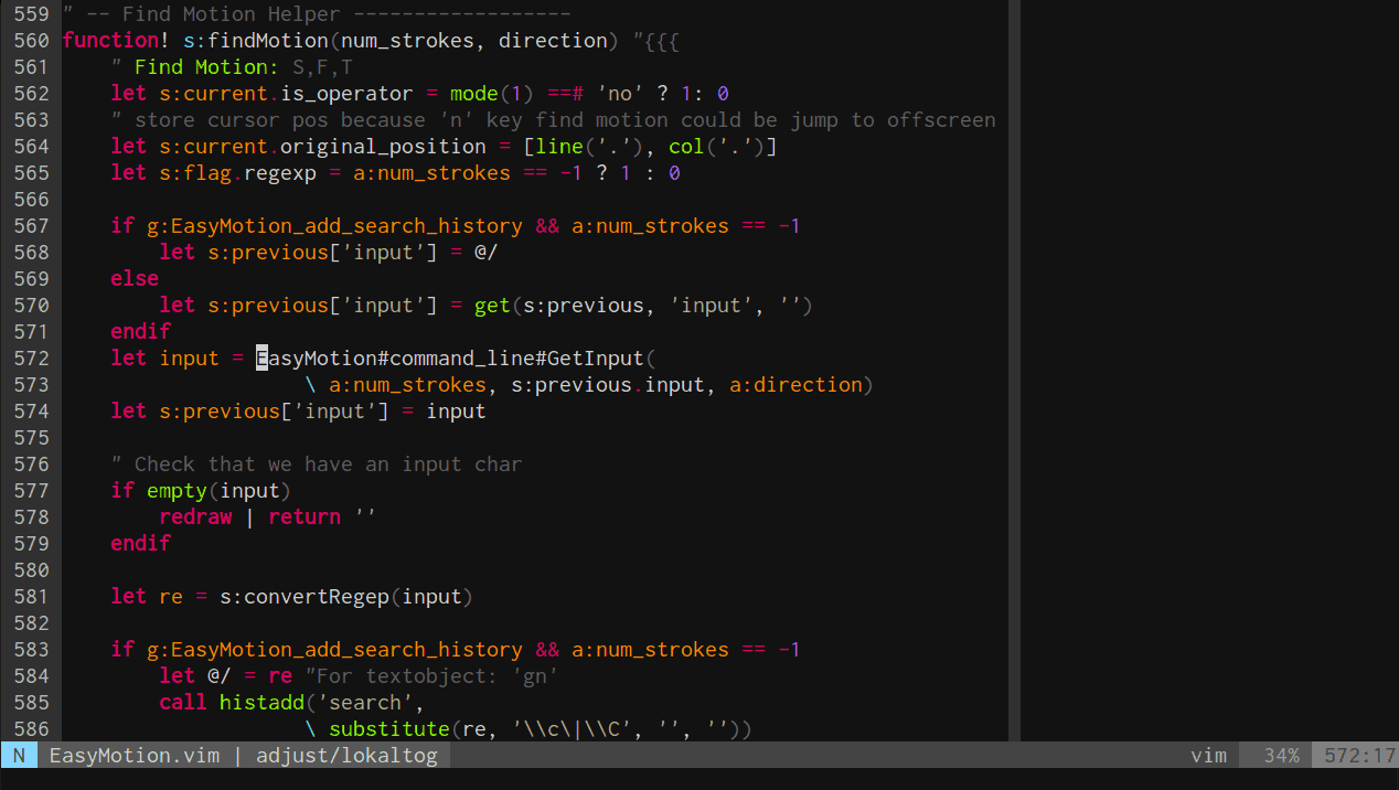vim-easymotion screenshot 1