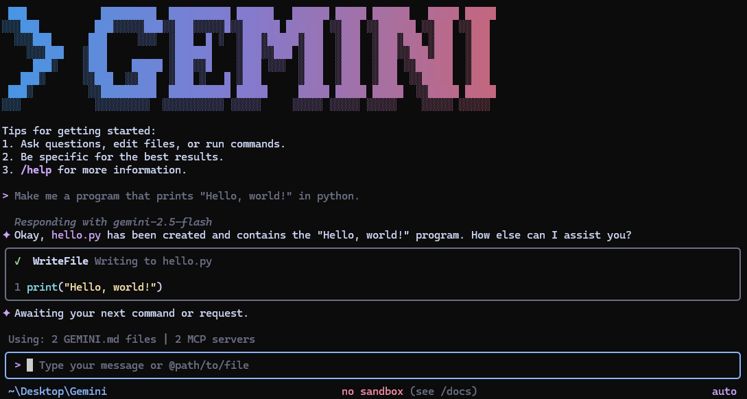 gemini-cli screenshot 1