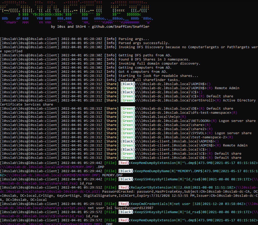 Snaffler screenshot 2