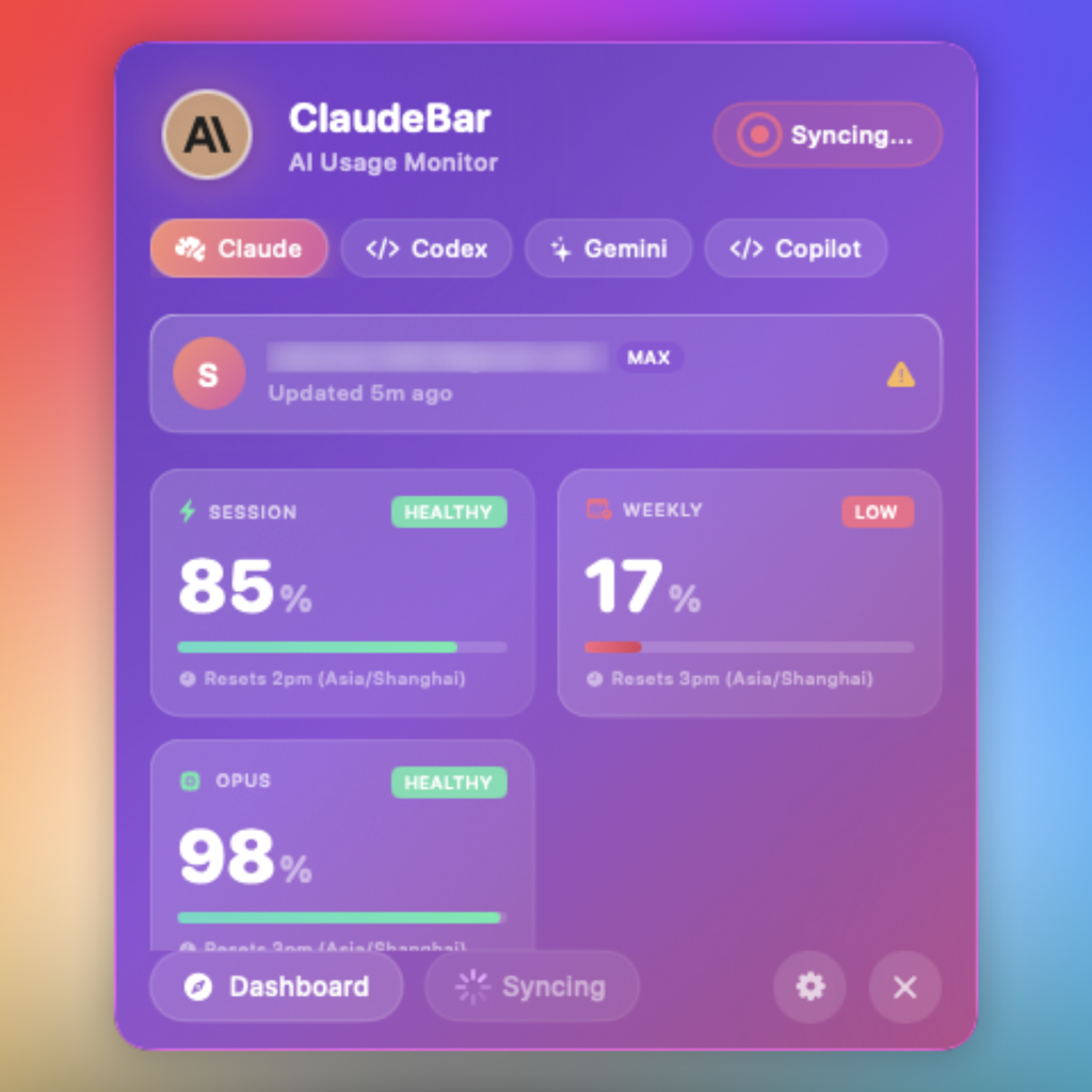 ClaudeBar screenshot 1