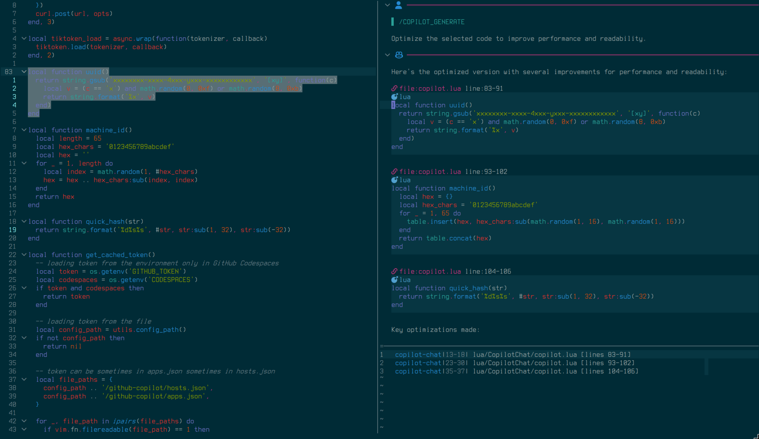 CopilotChat.nvim screenshot 1