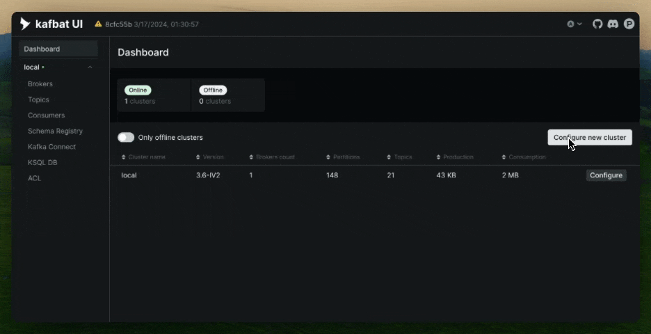 kafka-ui screenshot 1