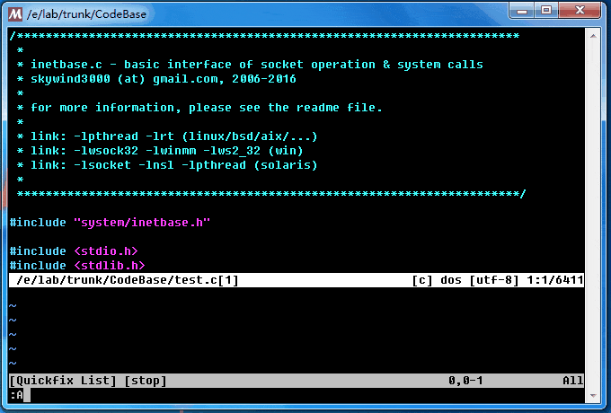 asyncrun.vim screenshot 1