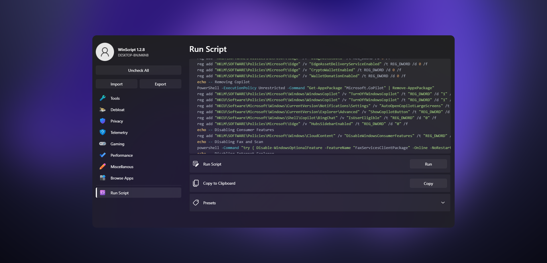 winscript screenshot 1