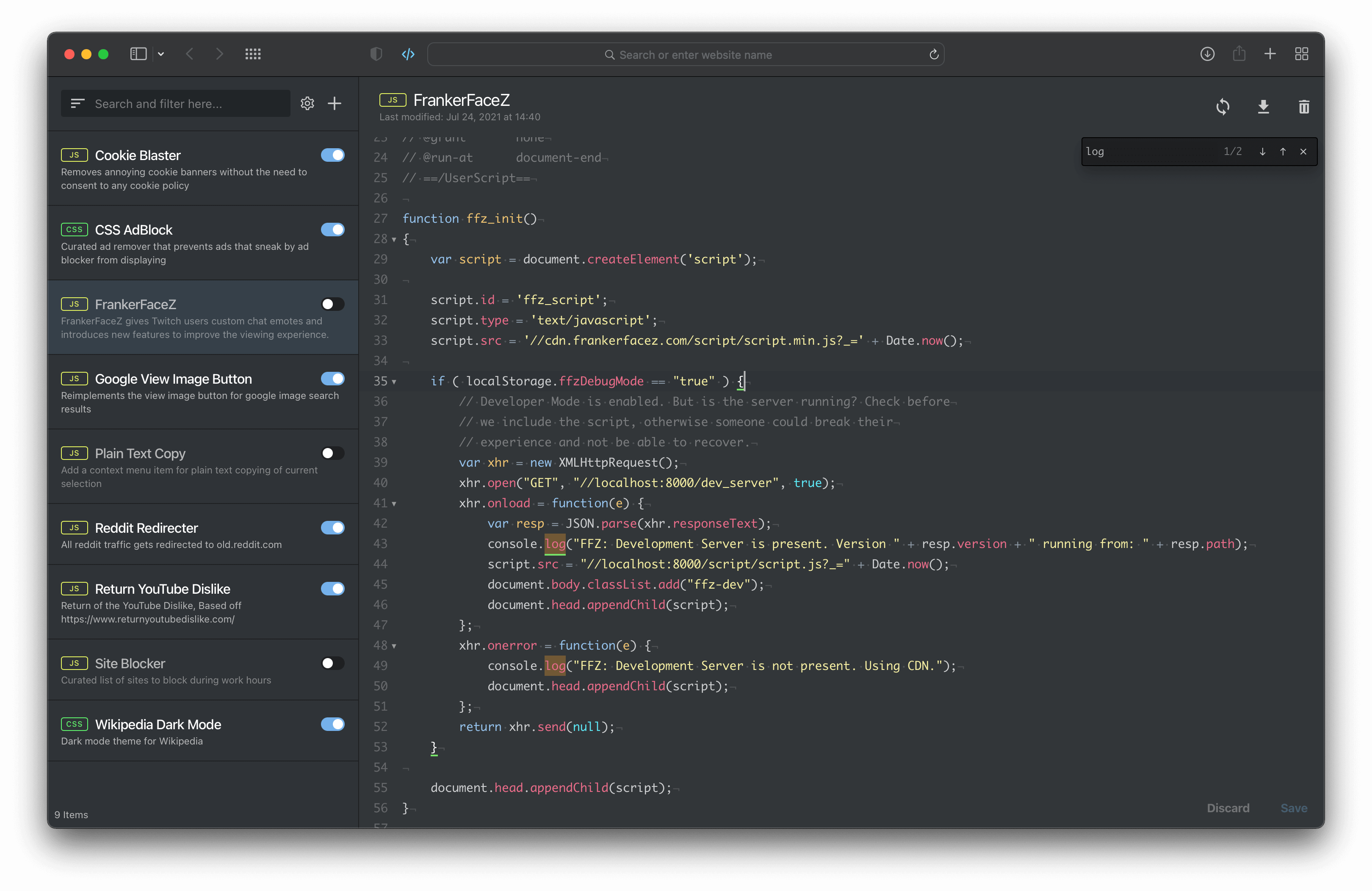 userscripts screenshot 1