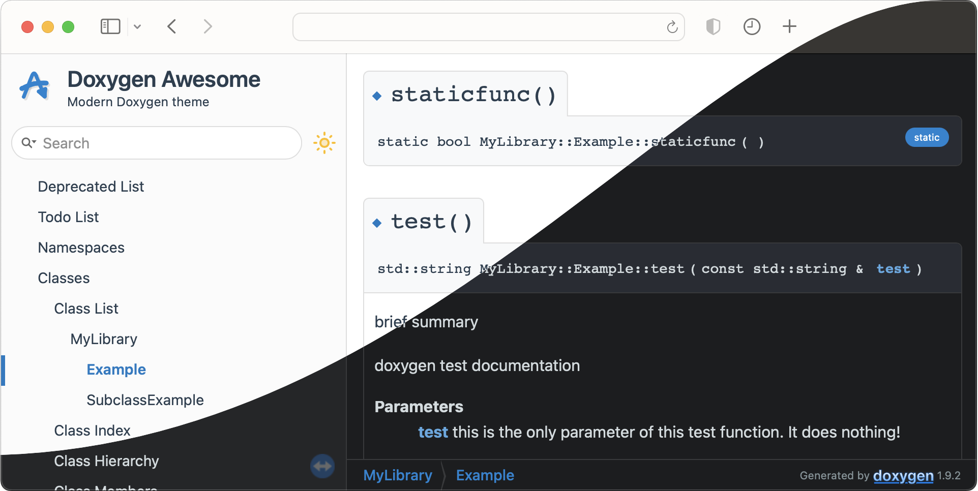 doxygen-awesome-css screenshot 1