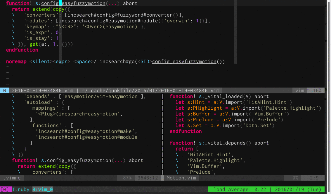 vim-easymotion screenshot 3