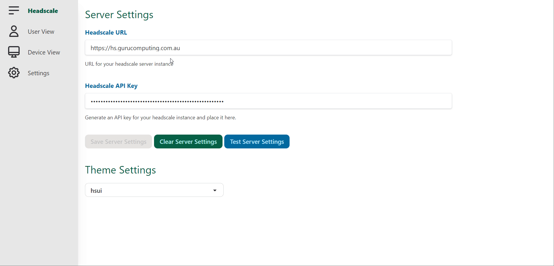 headscale-ui screenshot 1