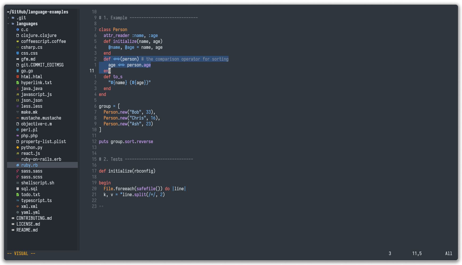 github-nvim-theme screenshot 2