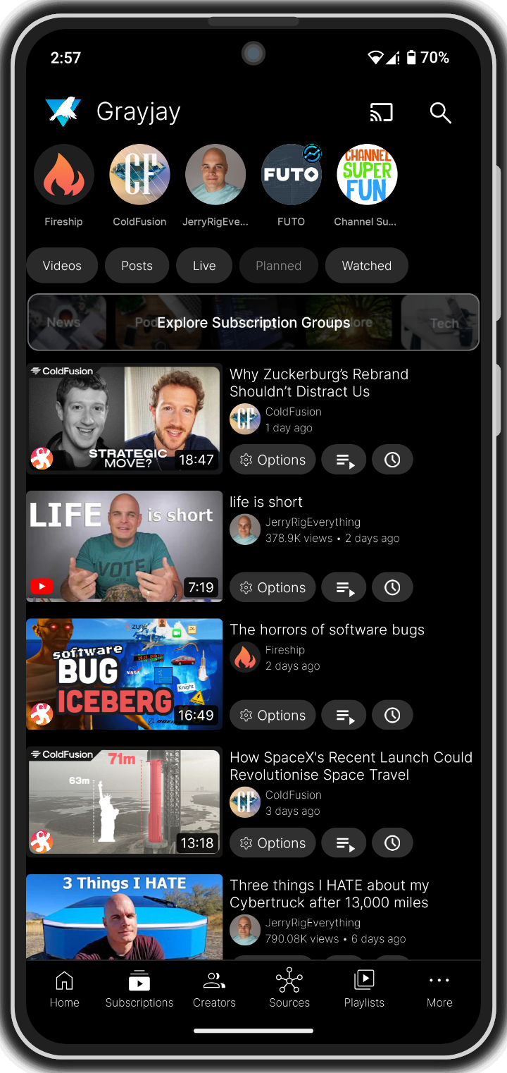 grayjay-android screenshot 10