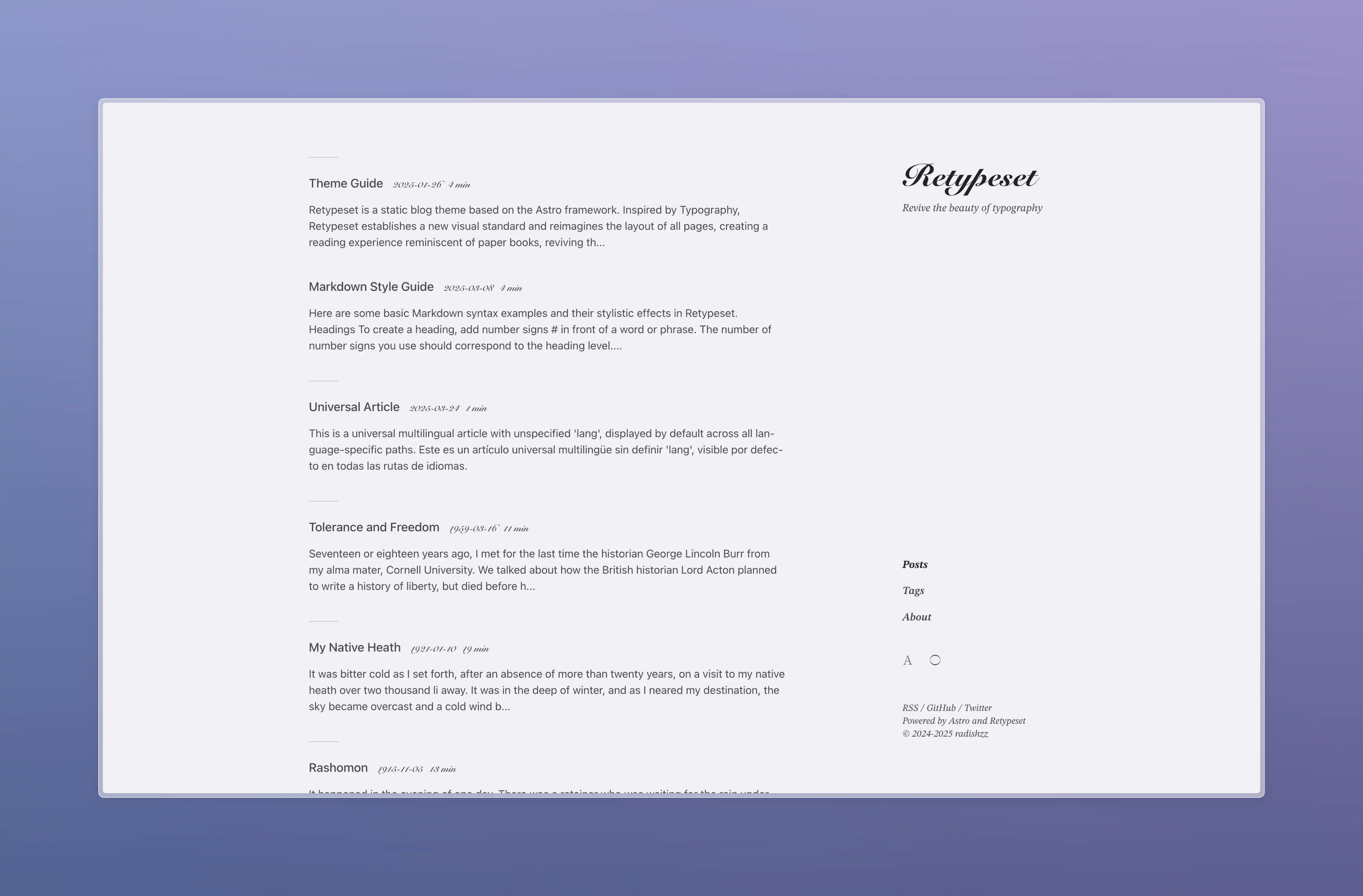 astro-theme-retypeset screenshot 1