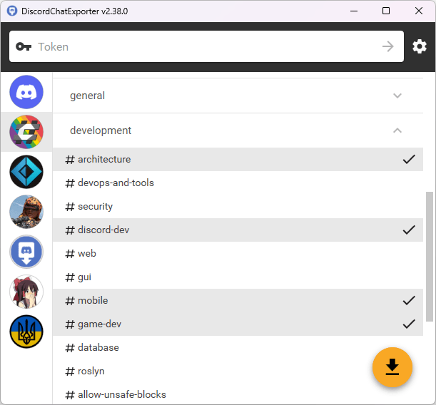DiscordChatExporter screenshot 1