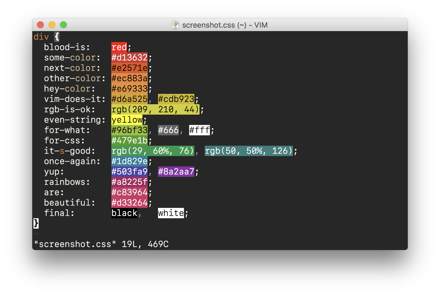 vim-css-color screenshot 1