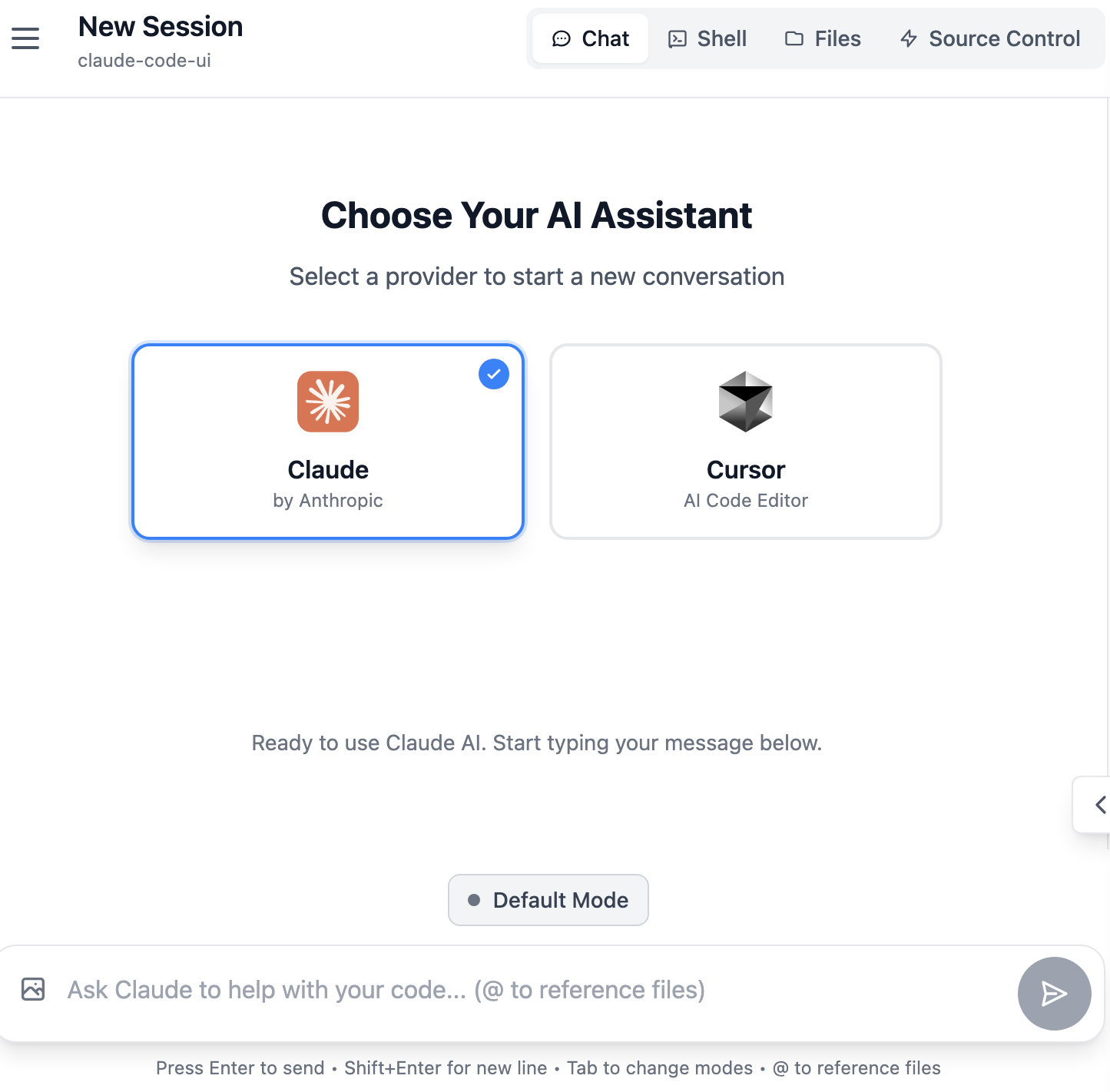 claudecodeui screenshot 3