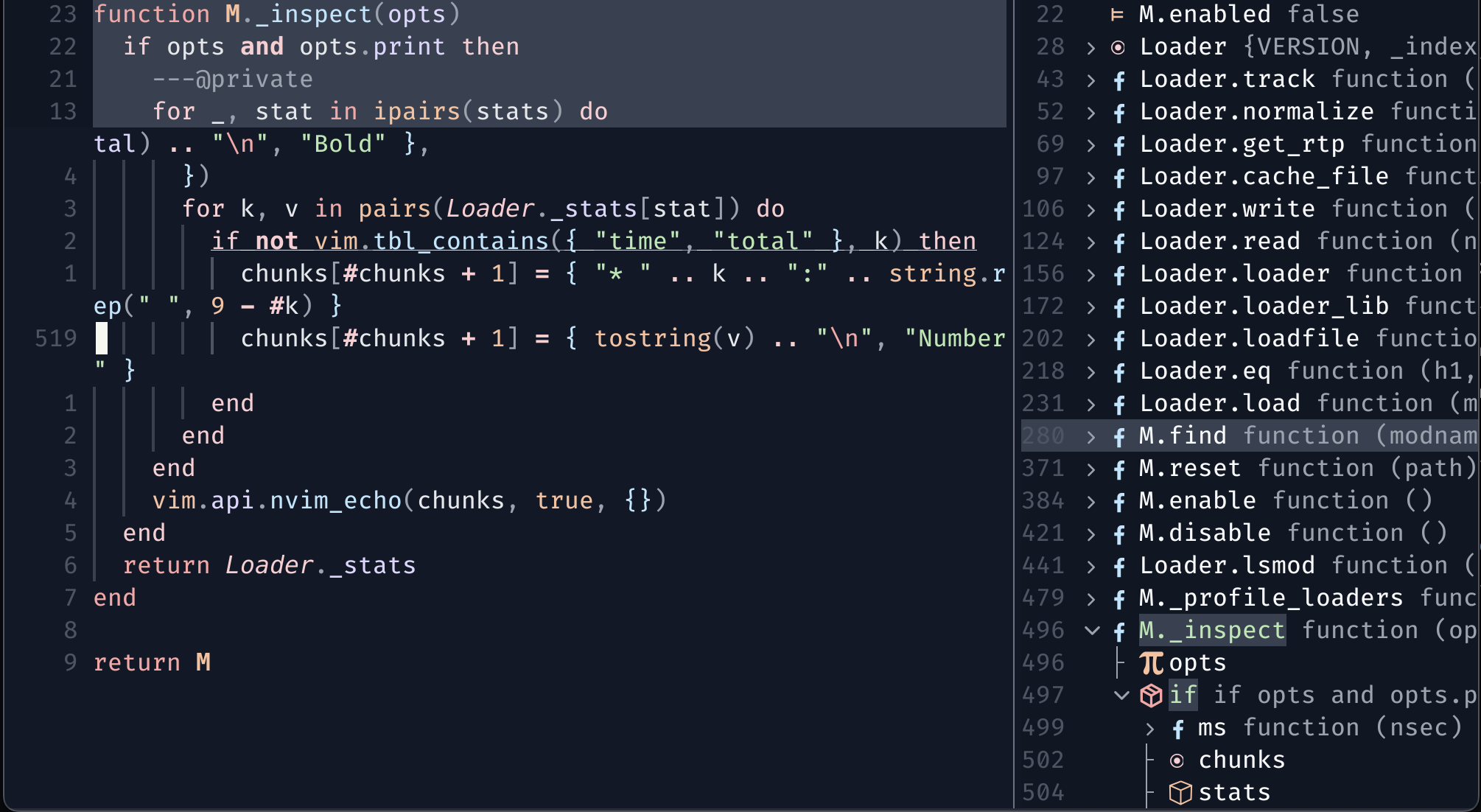 outline.nvim screenshot 2