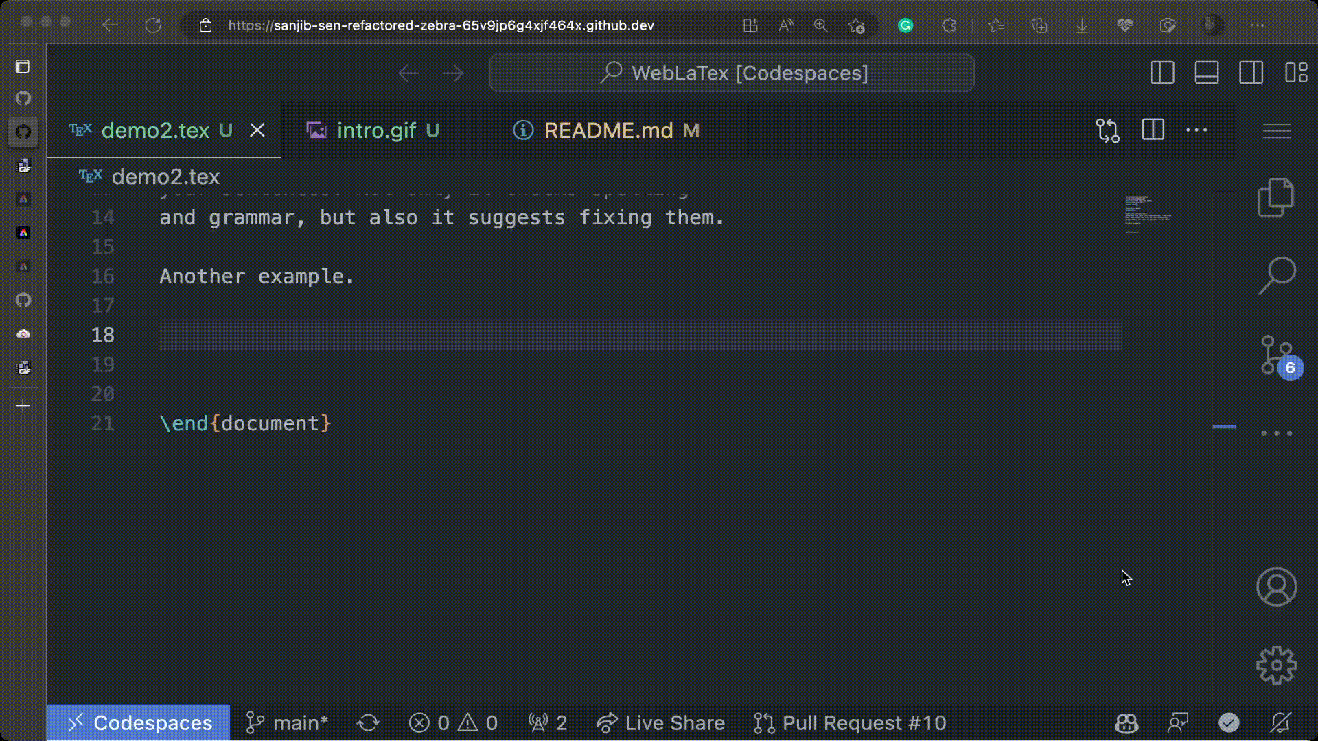 WebLaTex screenshot 3