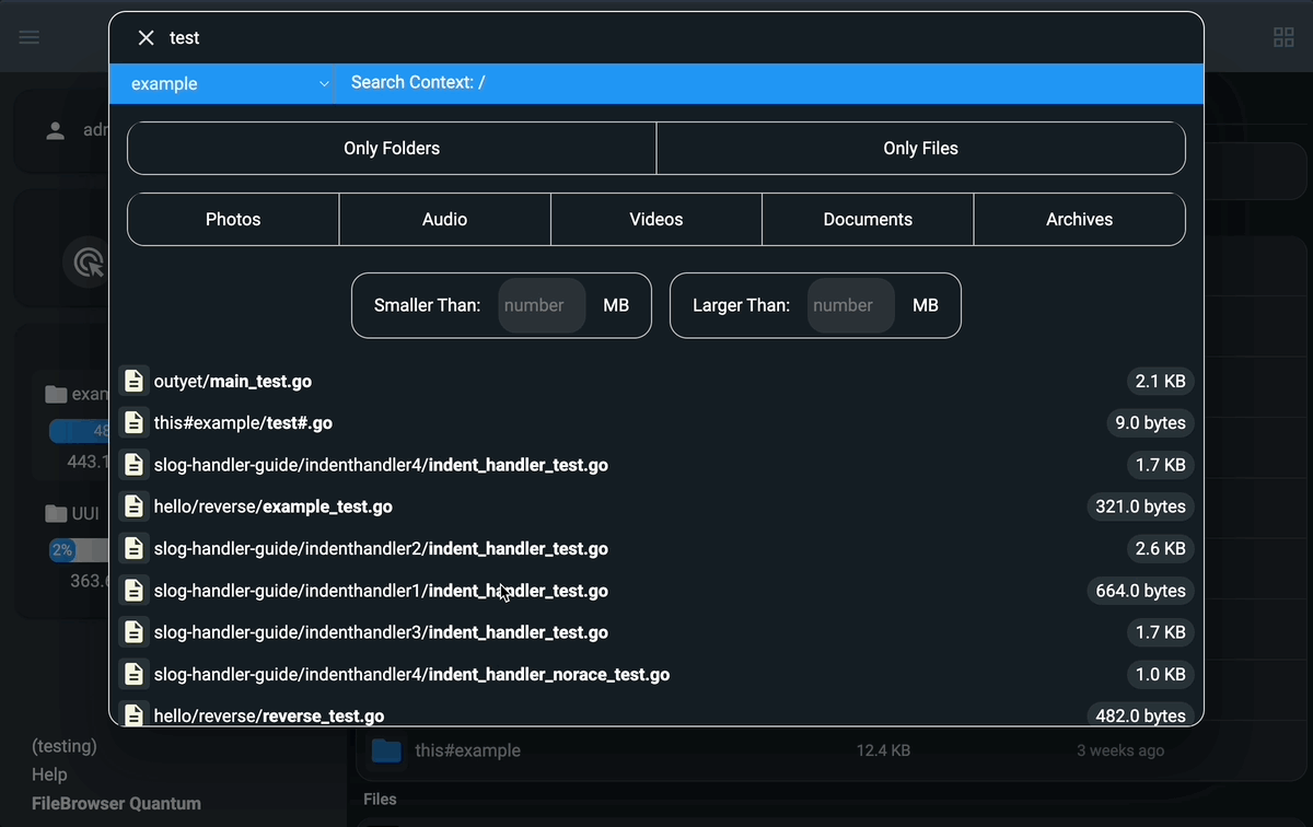 filebrowser screenshot 3