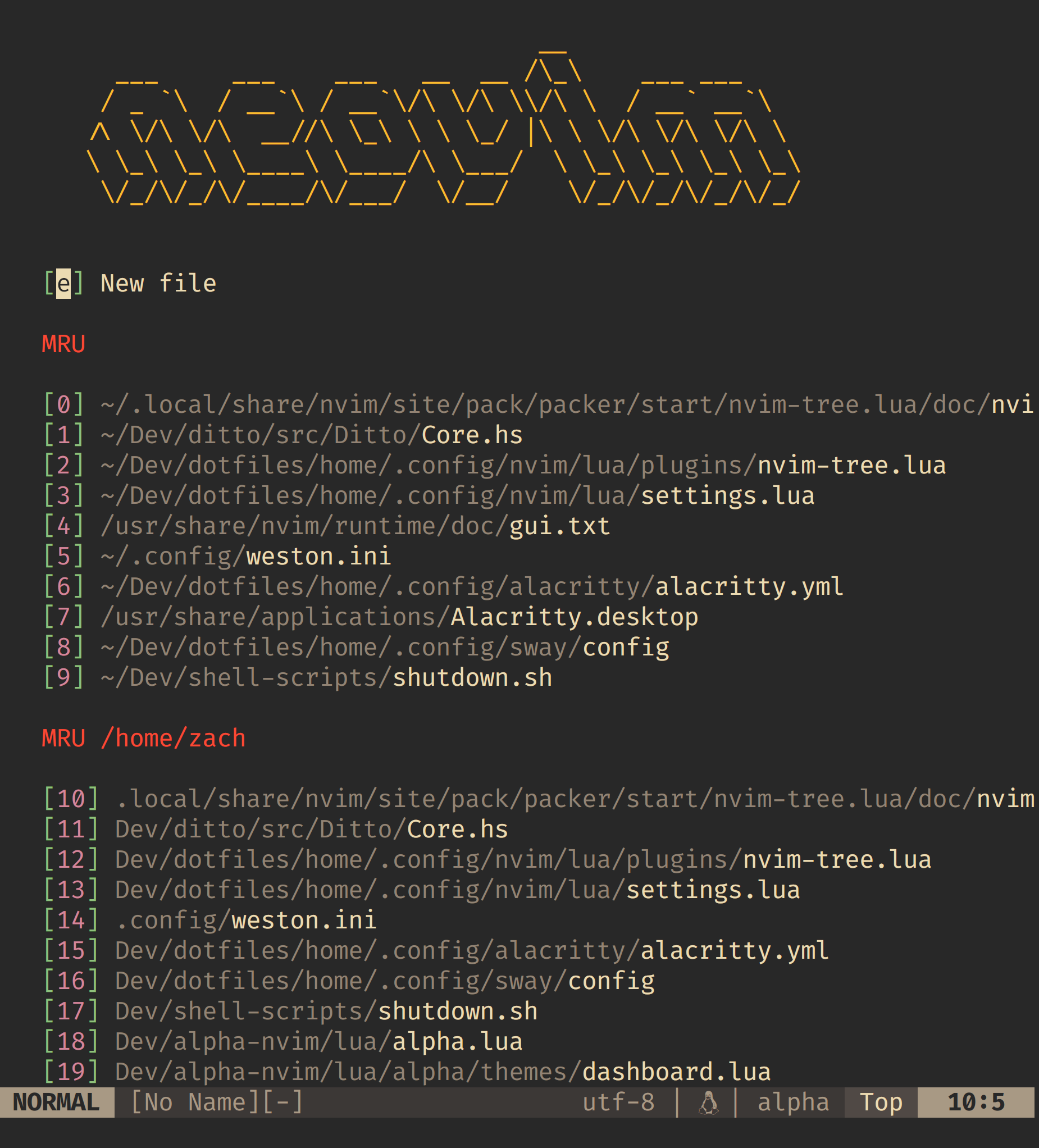 alpha-nvim screenshot 1