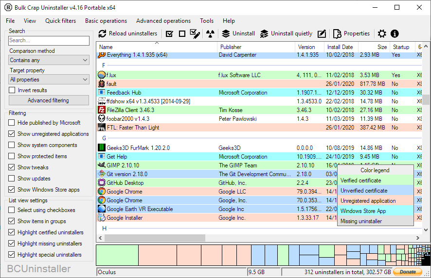 Bulk-Crap-Uninstaller screenshot 1