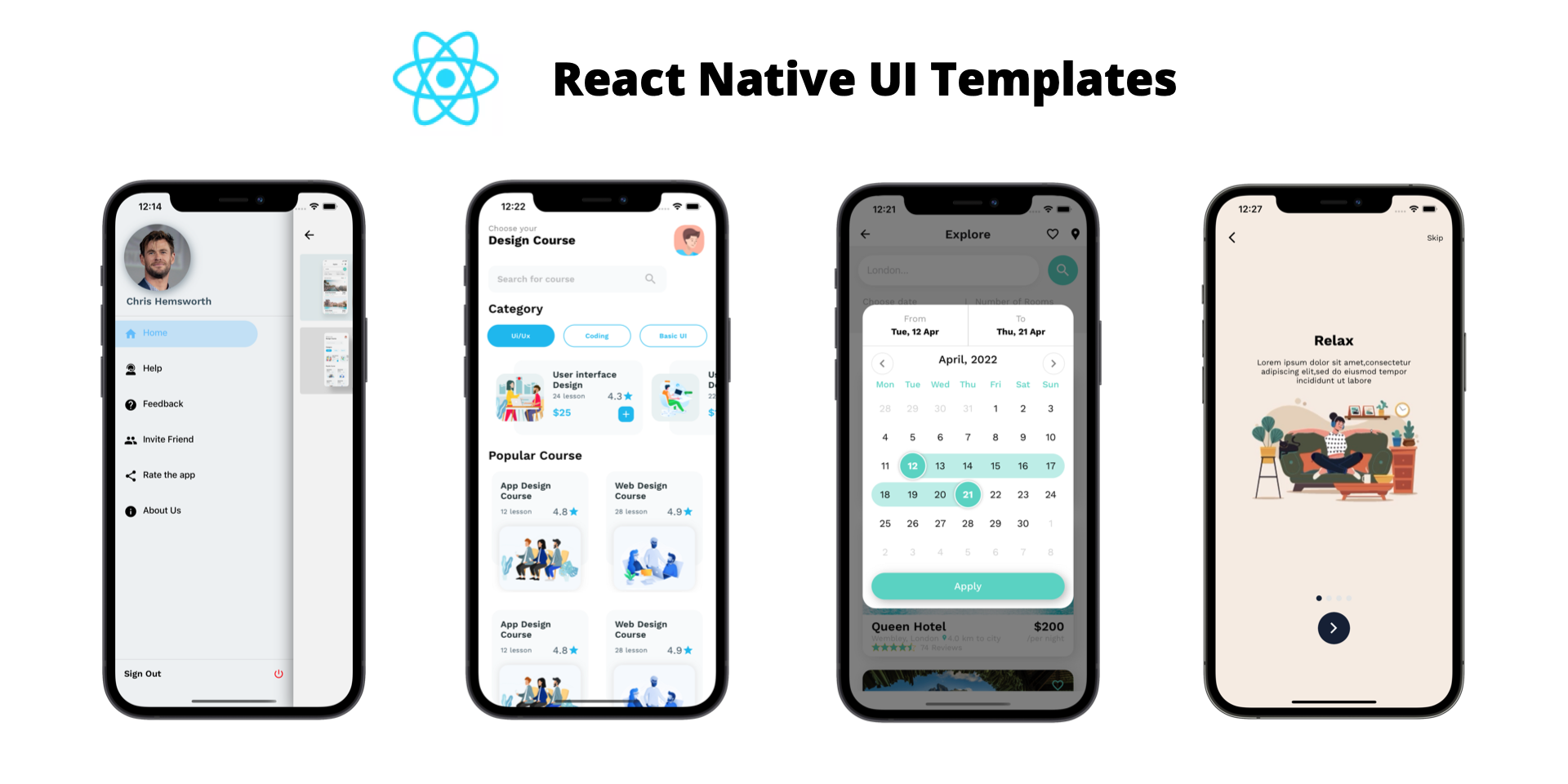 React-Native-UI-Templates screenshot 1