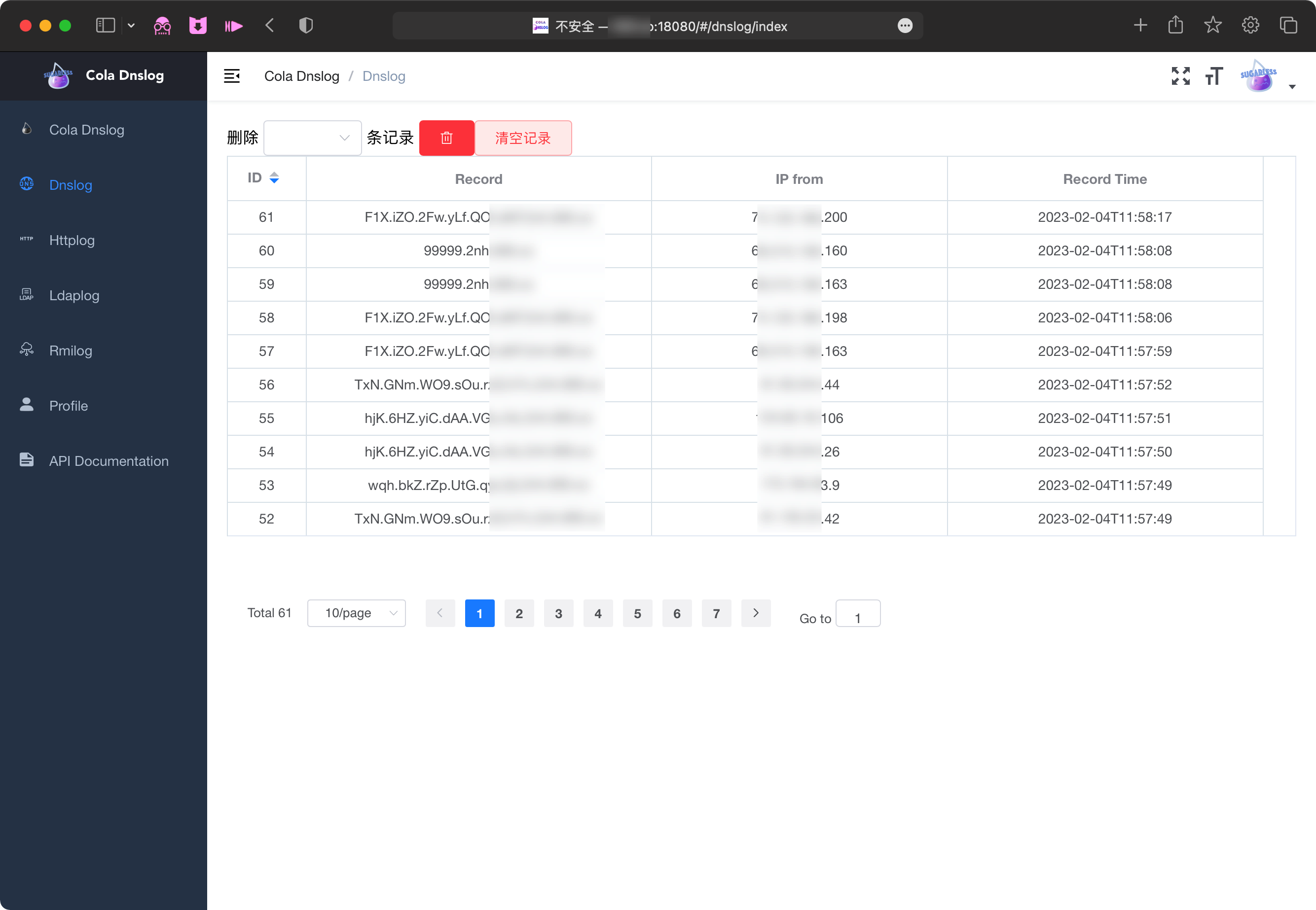 cola_dnslog screenshot 17