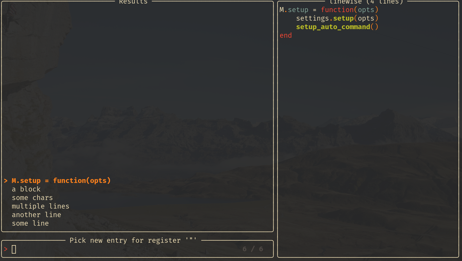 nvim-neoclip.lua screenshot 1