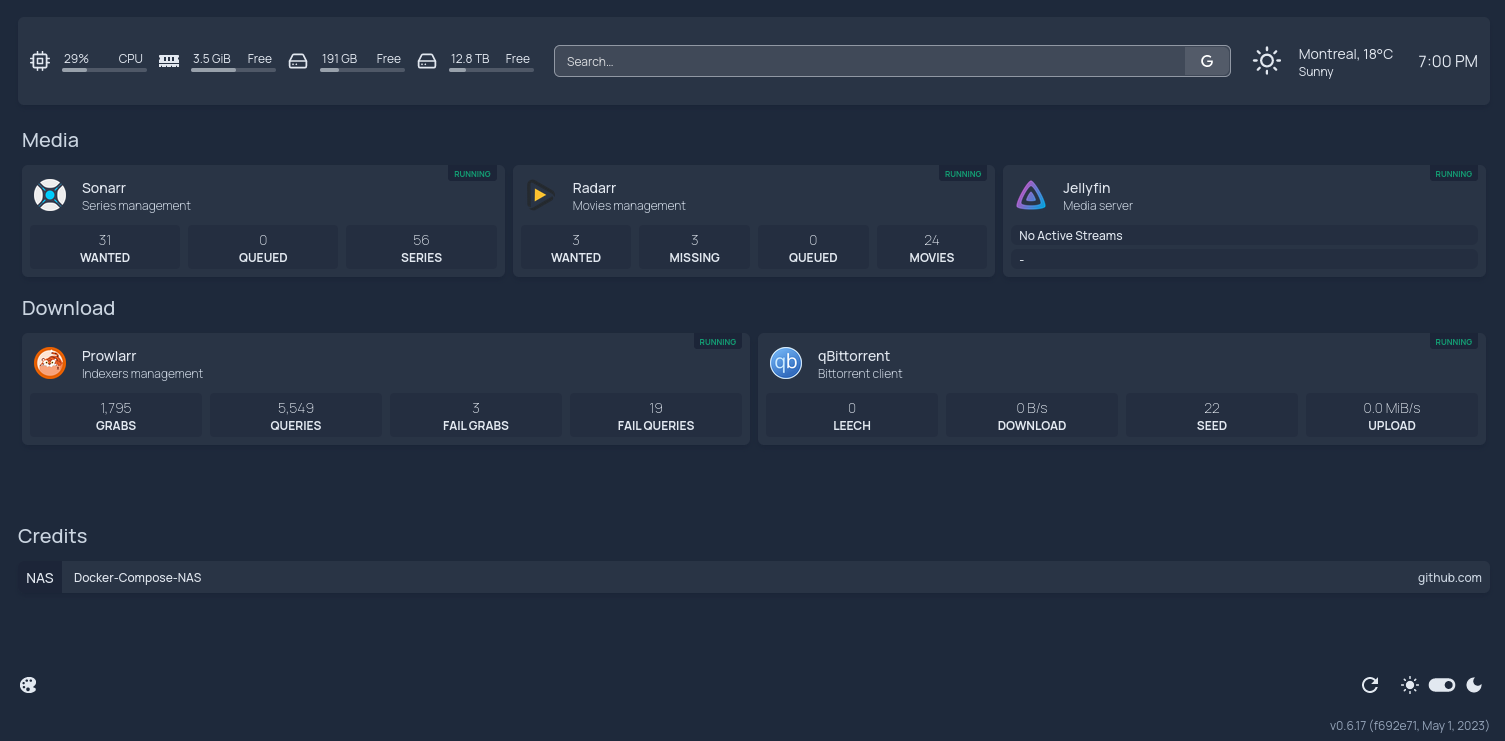 docker-compose-nas screenshot 1