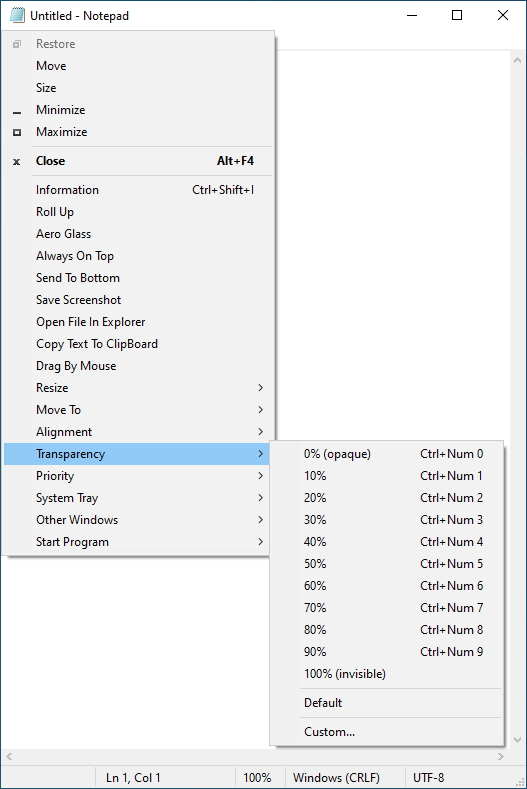 SmartSystemMenu screenshot 3