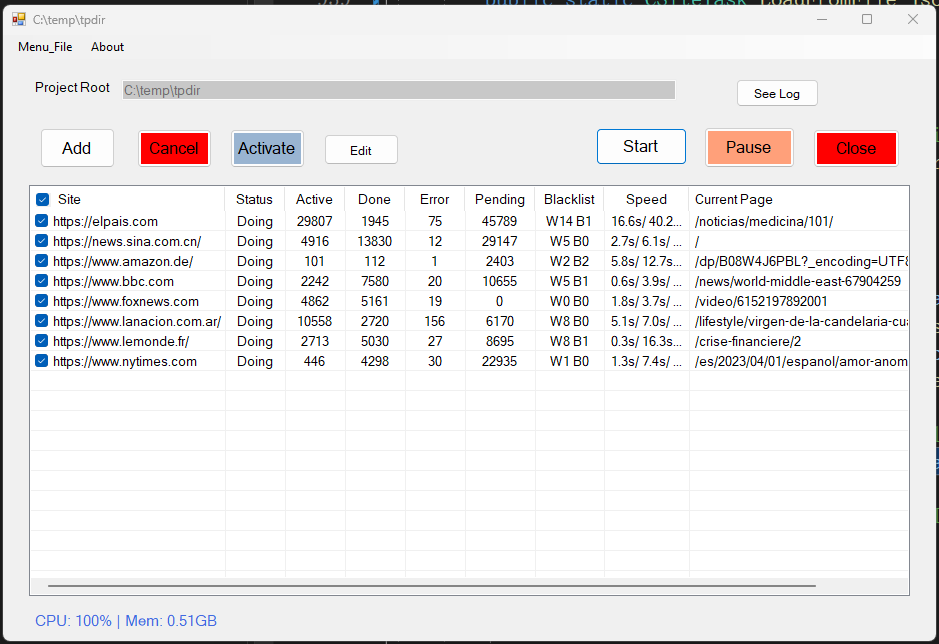 WinBrowserCrawler screenshot 1