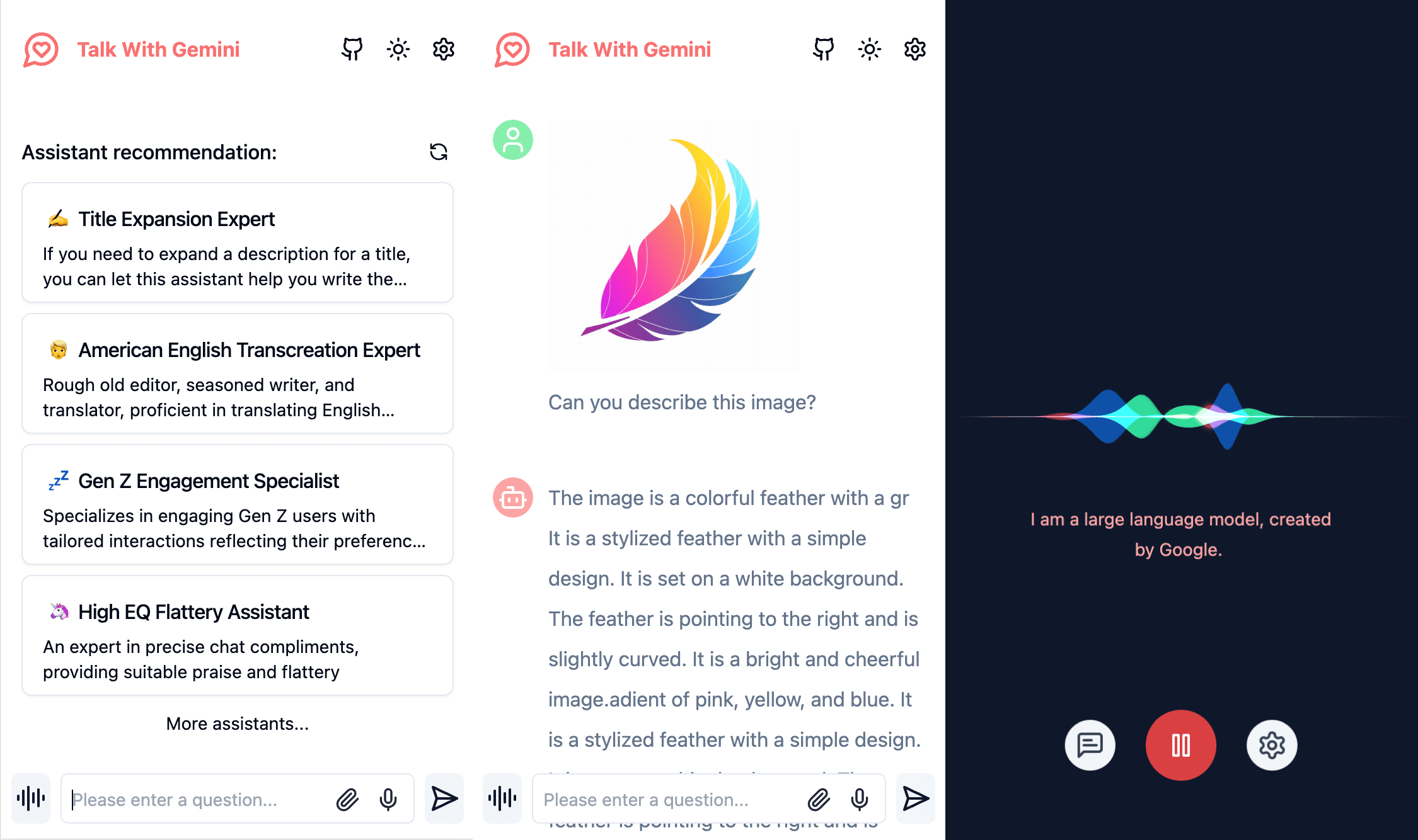 TalkWithGemini screenshot 1