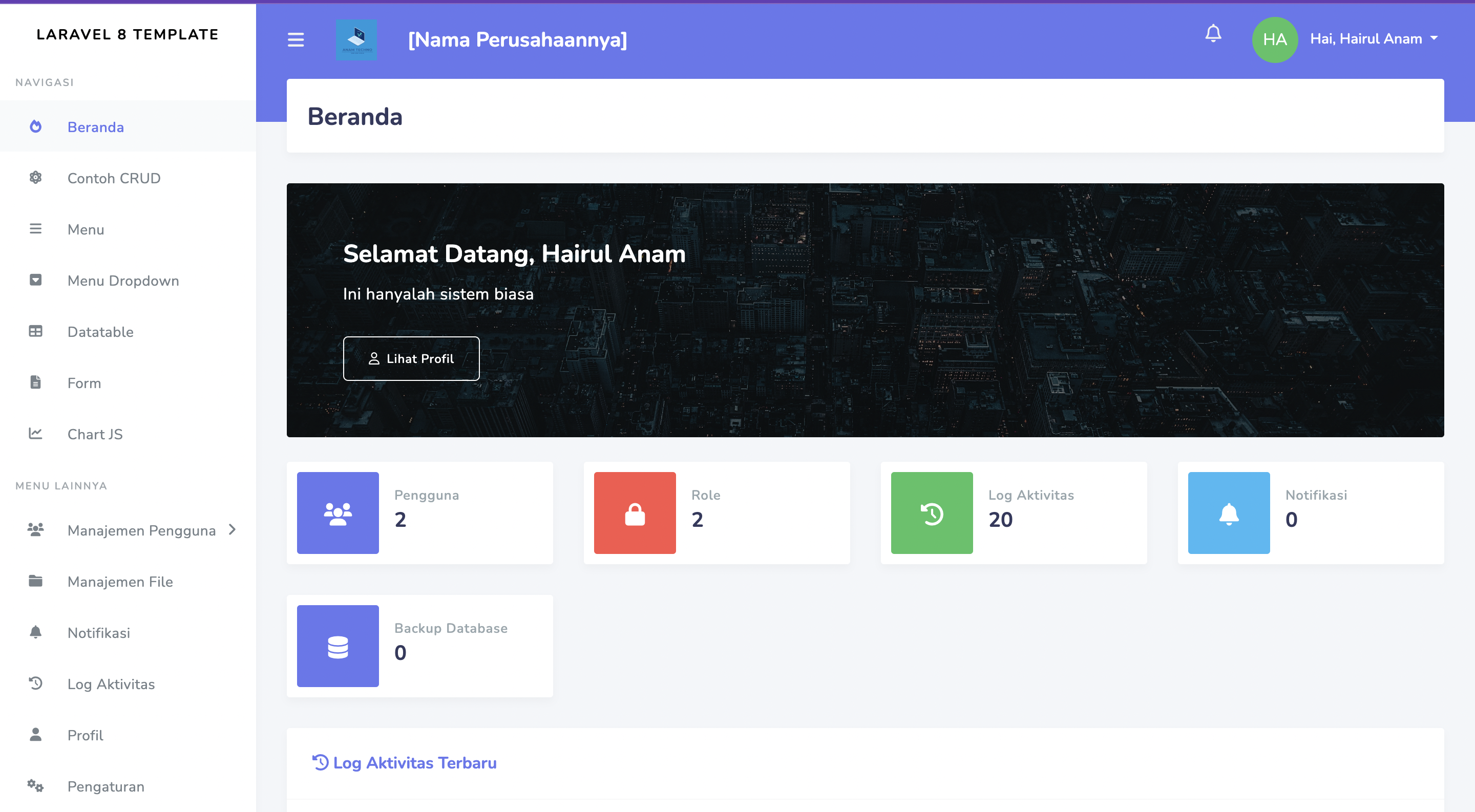 laravel-8-template screenshot 1