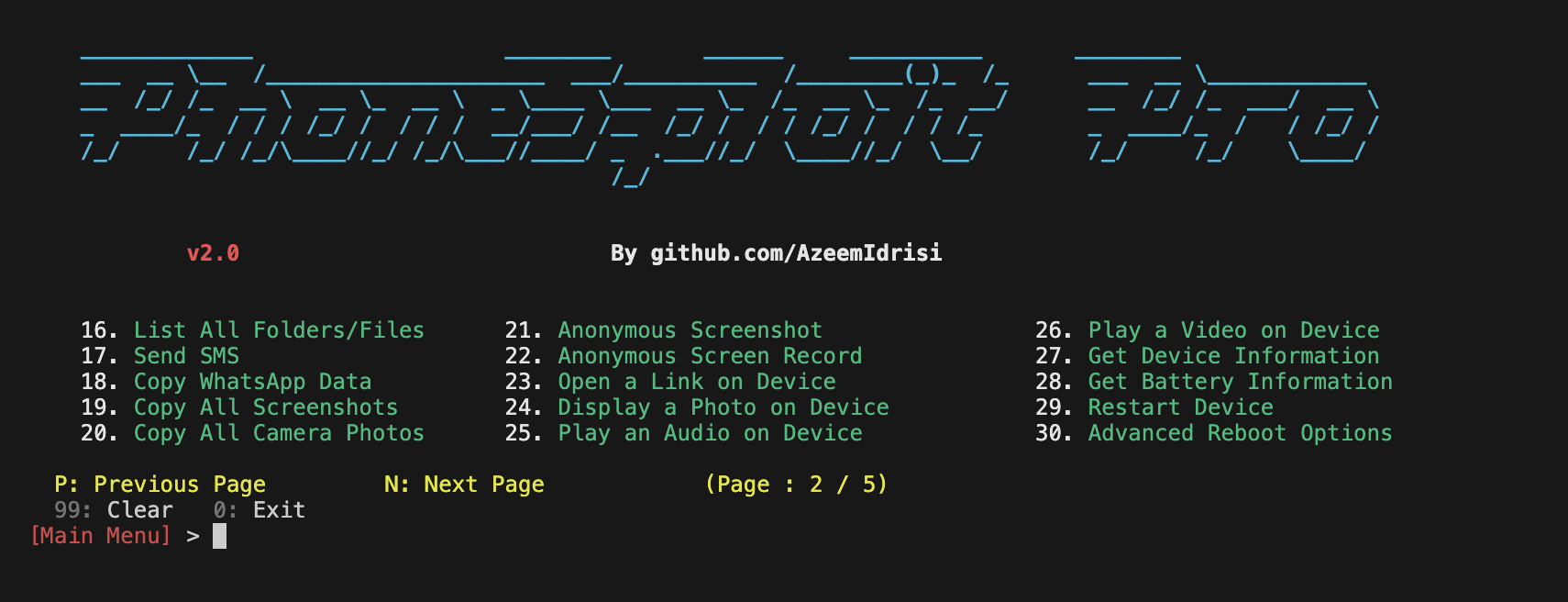 PhoneSploit-Pro screenshot 2