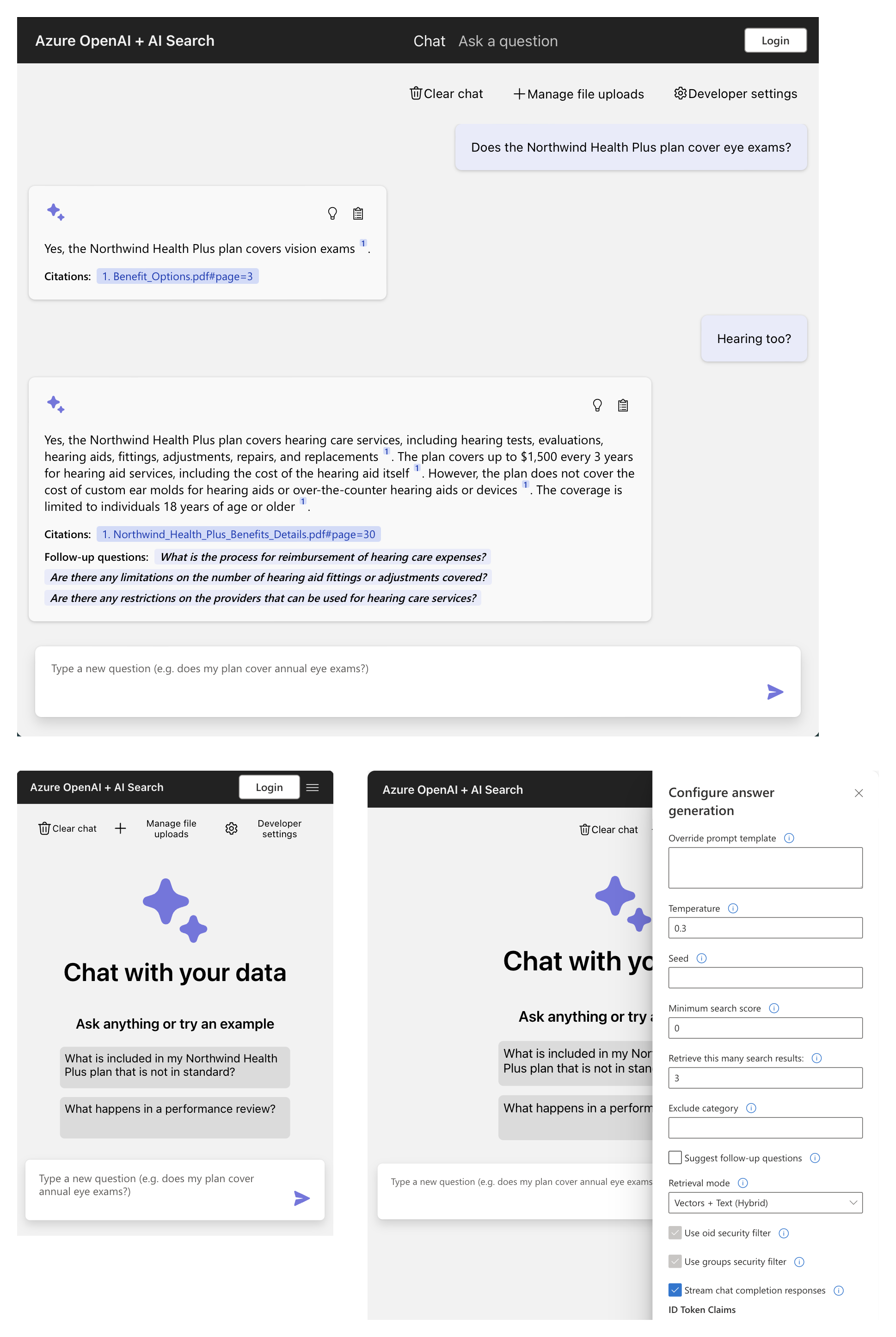 azure-search-openai-demo screenshot 1