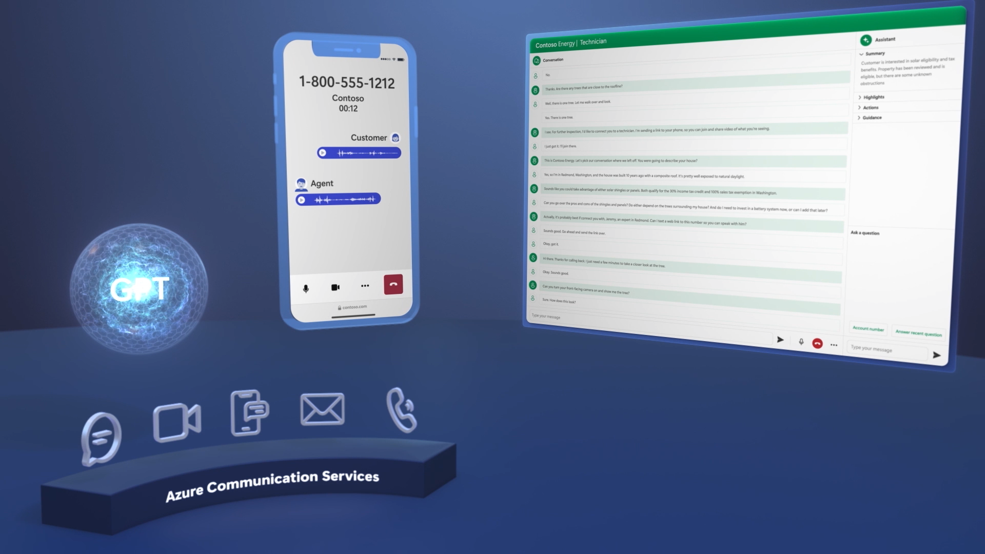 communication-services-AI-customer-service-sample screenshot 2