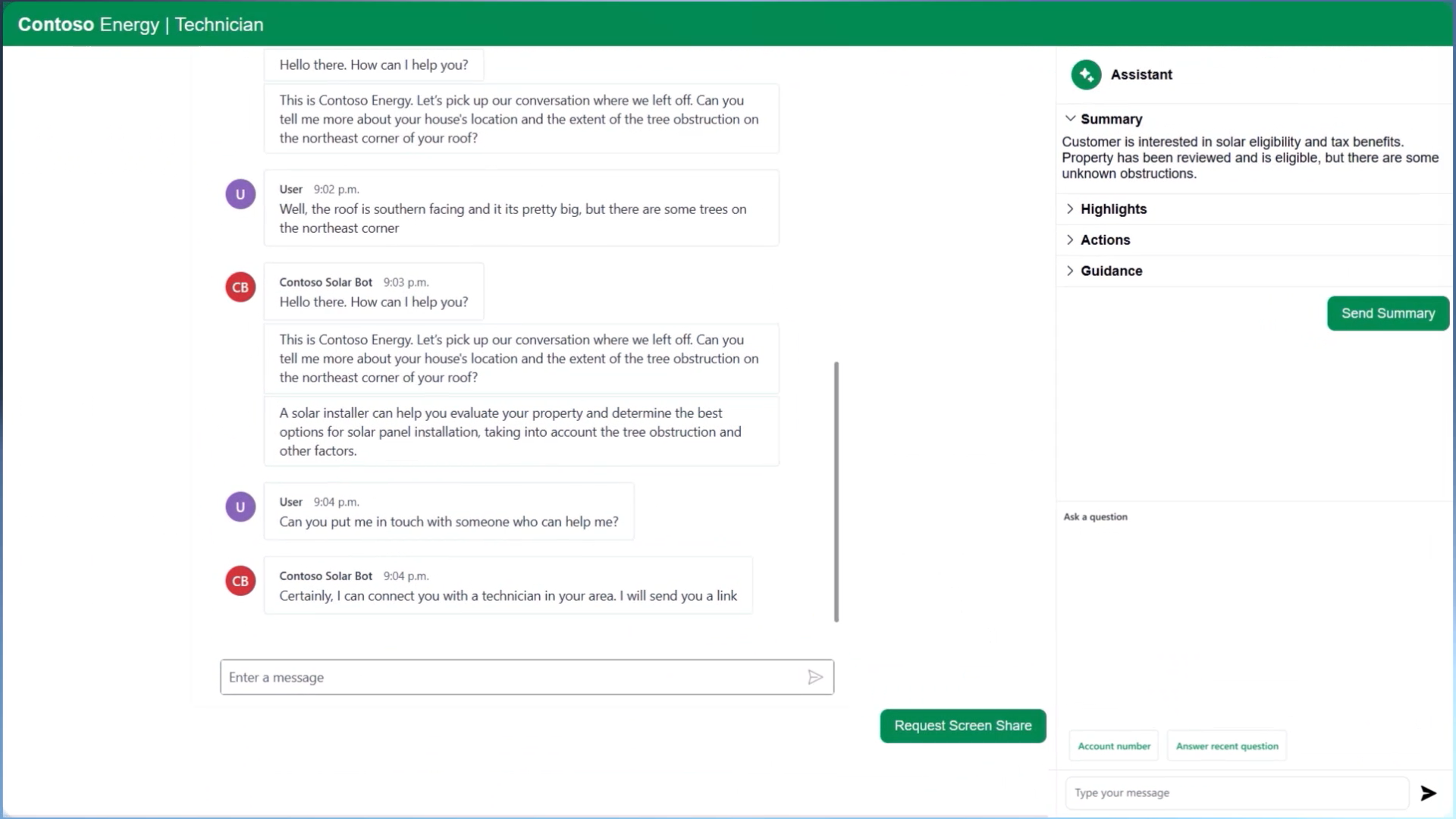 communication-services-AI-customer-service-sample screenshot 4