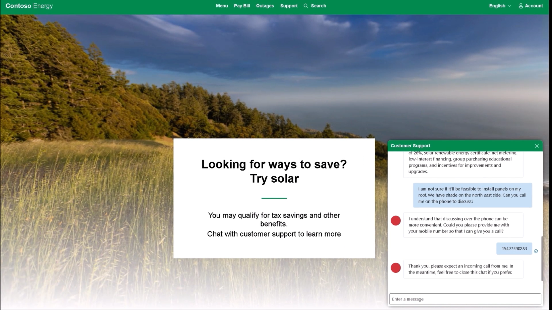 communication-services-AI-customer-service-sample screenshot 3