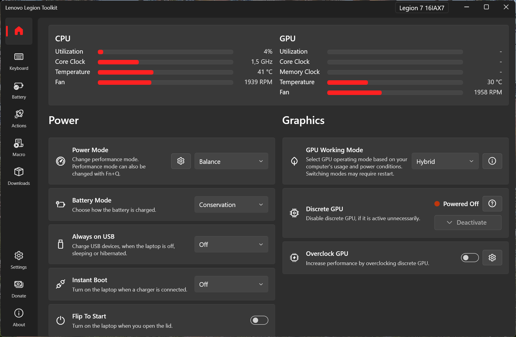 LenovoLegionToolkit screenshot 1