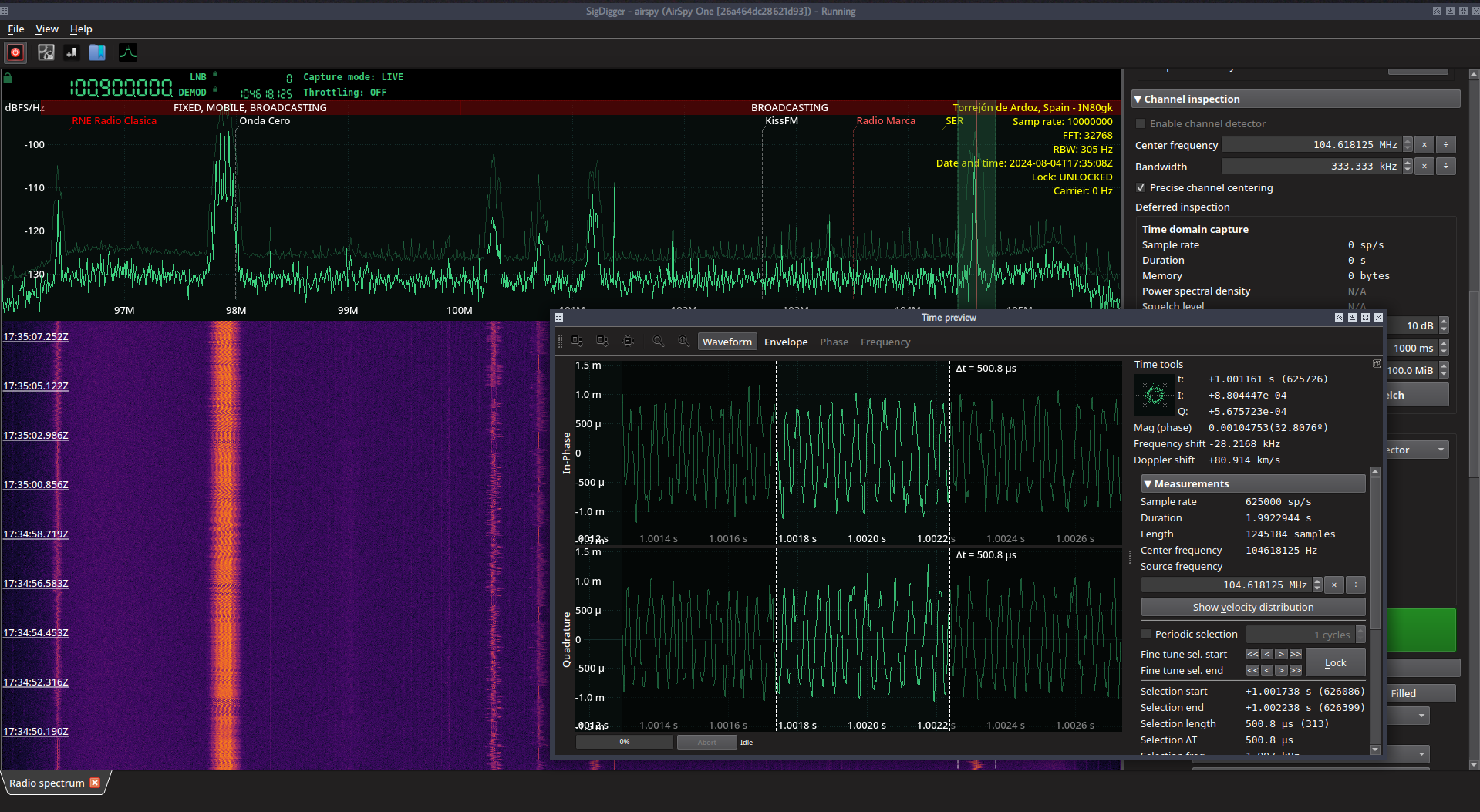 SigDigger screenshot 1